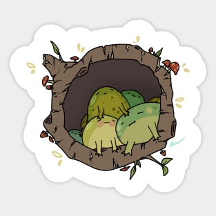 Frogs in a Log Sticker